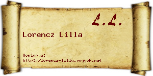 Lorencz Lilla névjegykártya